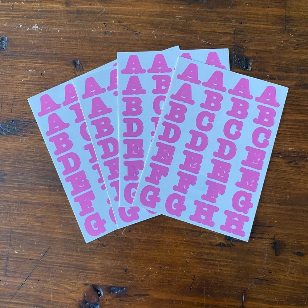 Creative Memories Pink Alphabet Letter Stickers 4 Sheets Scrapbooking Crafting